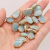 1PC yachu Rose Quartz Amethyst Amazonite Stone Gold Plated Pendant 10x20mm Jewelry Making DIY Necklace Accessory Gift 4