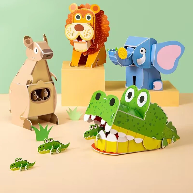 Paper Cube Puzzle for Kids 3 7 Years Montessori Learning Toy Development Games Animal Puzzles Baby Educational Toys For Children