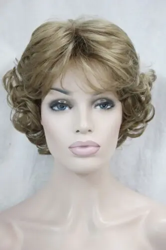 Natural Wave Bob Loose Hair Synthetic Hair Wig Brown Mix Curly Women Side Bangs - Picture 25 of 26