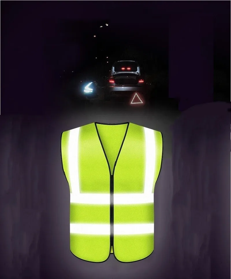 Reflective Safety Vest Grid Type Multi-pocket Traffic Vest Breathable Railway Coal Miners Builders Uniform Racing Running Sports