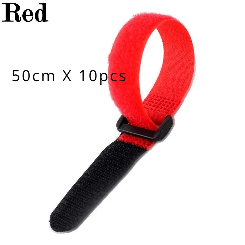 Bulk Pack of 10 Reusable Nylon Cable Securing Straps with Hook and Loop Fastening, Durable and Adjustable (20cm or 50cm Length Options)