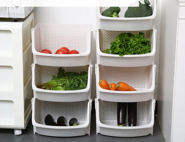 Plastic Baskets Vegetable Storage Kitchen  Plastic Fruit Storage Baskets -  Plastic - Aliexpress