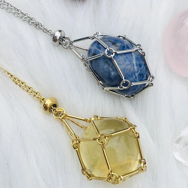 New Design Crystal Stone Holder Necklace Empty Adjustable Crystal Cage  Necklace DIY Jewelry Crystal Holder for Stone Collecting - AliExpress