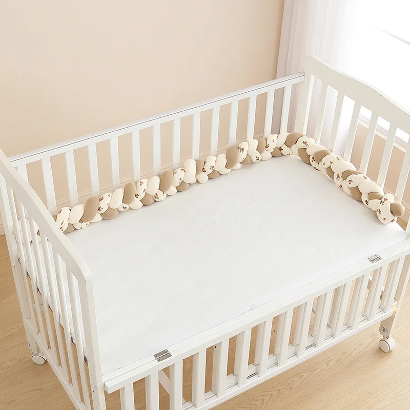 

Baby Bumper Bed Crib Bedding Set Braid Knot Pillow Cushion Bumper for Infant Bebe Crib Protector Cot Bumper Room Decor