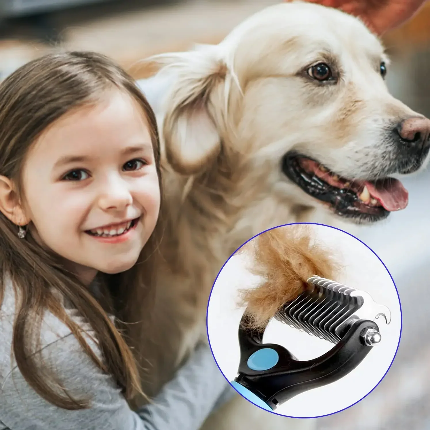 Dog Brush with Loose Knots 1-2 PCS Dog and Cat Pet Toiletries Comb with A Knot Scraper Hair on Both Sides To Remove Dead Hair