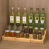 3 Tier Expandable Bamboo Spice Rack Seasoning Organizer for Cabinet Pantry Countertop Kitchen Step Shelf  Makeup Organizer 4