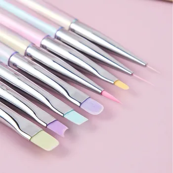 Penna per nail design Aurora Pennello trasparente Pennello per pittura Estensione gel UV Disegno Penna per intaglio Pennello per unghie strumento per manicure fai da te