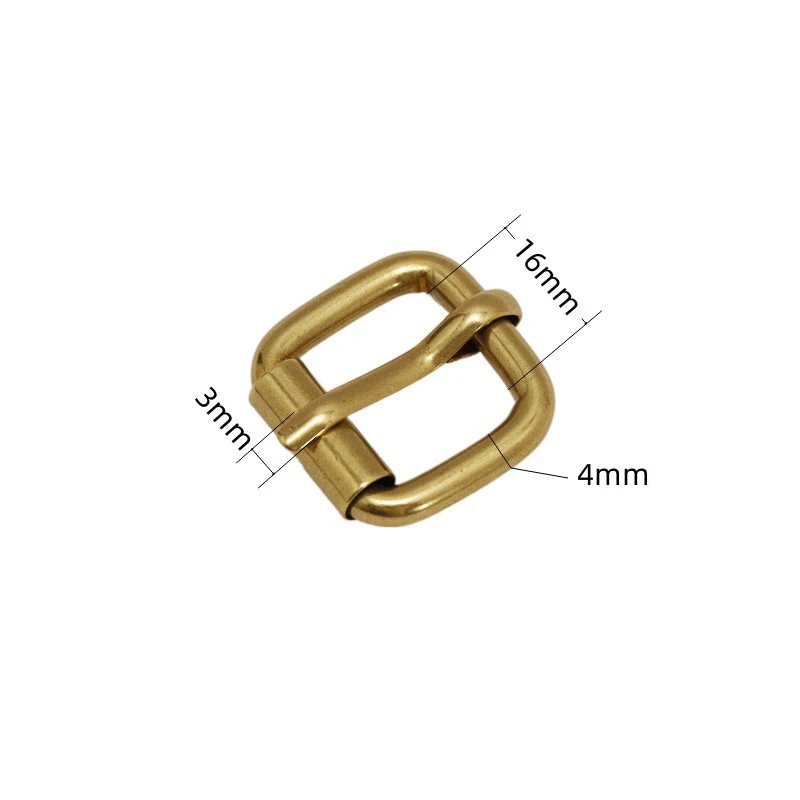 Description Picture 2 of item1 piece Brass Roller Buckle Heel Bar Buckle Adjustable Square Ring Pin buckle for Leather Craft Bag parts Strap Accessories