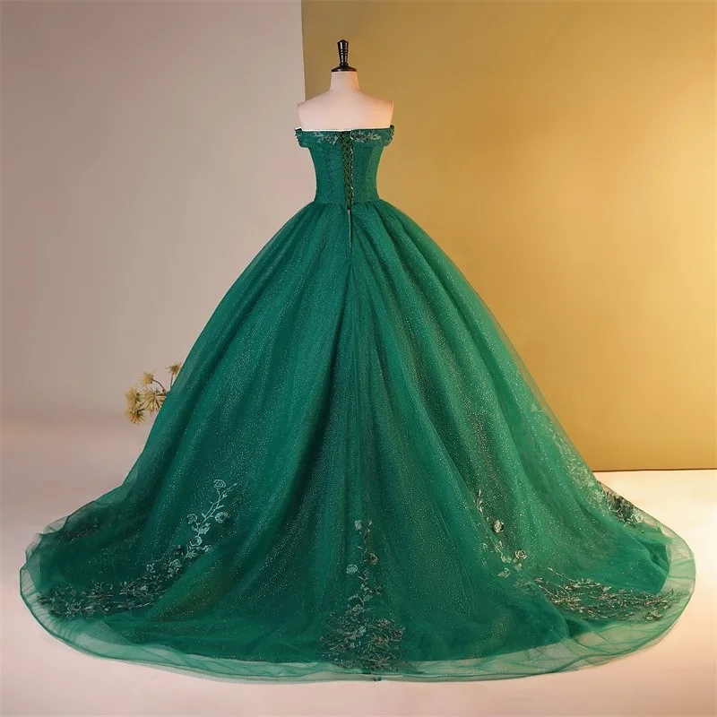 Sweet Flower 15 Quinceanera Dresses Party Dress With Train Real Photo Ball Gown Dresses For Quinceanera Cusotmized
