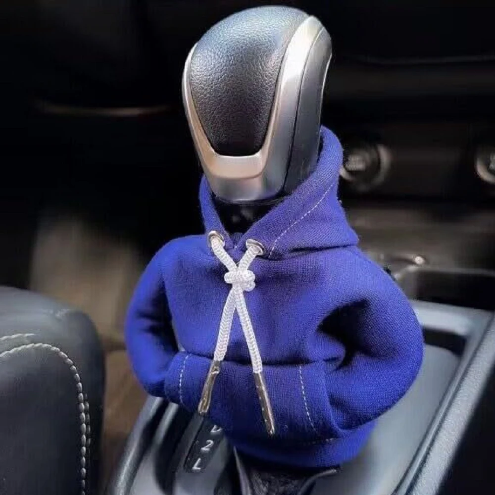 Hoodie Car Gear Shift Cover Fashion Sweatshirt Car Gear Shift Knob Decor Cover Manual Gear Handle Collars Change Lever Cover images - 6