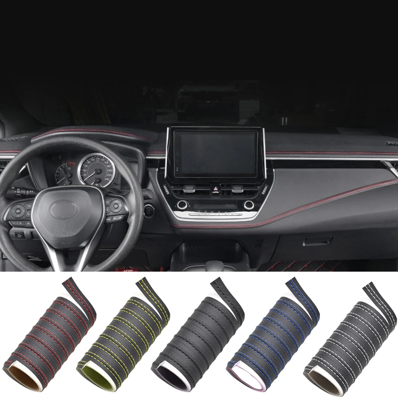 

Car-Styling Trim 1/2M Car Interior Decorative Strip DIY Self Adhesive Interior Moulding PU Leather Gap Filler Sticker Accessory
