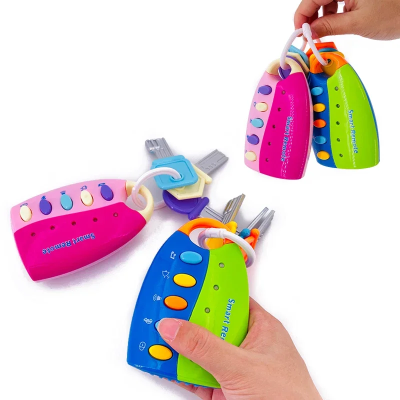 Montessori Baby Toy Musical Cartoon Car Key Vocal Smart Remote Car Voices Music Educational Toys for Kids Toddler Infant Gift 2
