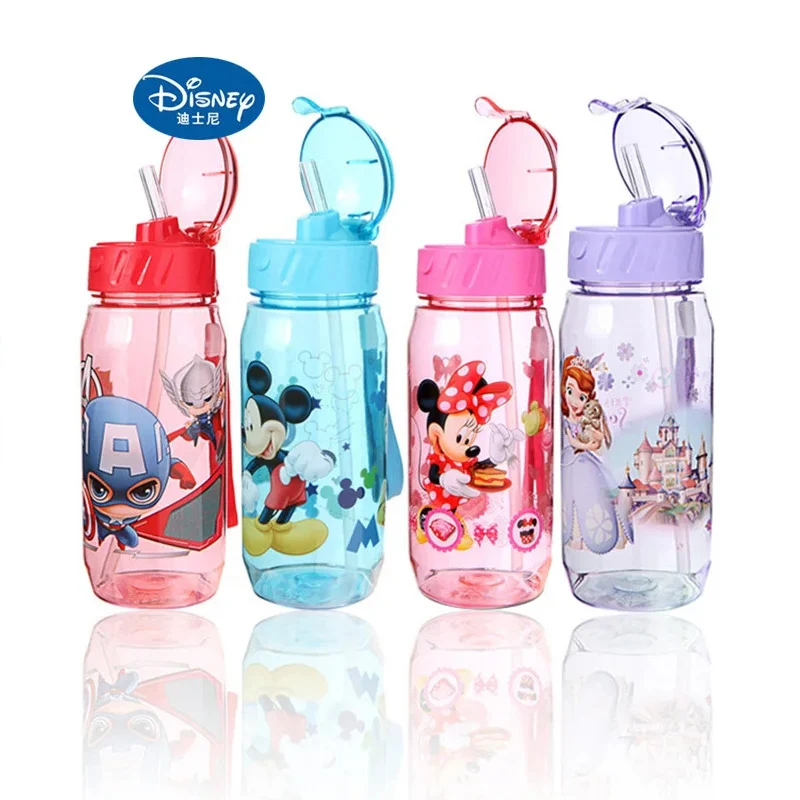 Disney Minnie Mickey Feeding Cup with straw Cartoon snow White Sports water Bottle