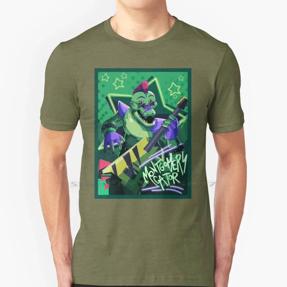 Fnaf Monty Bell Gator Five Nights Security T Shirt 100% Cotone Fnaf Monty Monty Gator Bell Gator Five Nights