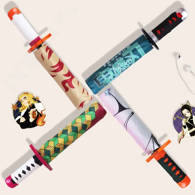 Anime Démon Gyilkos Esernyő 8-Ribs Napsütés Tanjirou Zenitsu Yorihichi Giyuu Összecsukható Nichirin Kard Ajándék - Image 2
