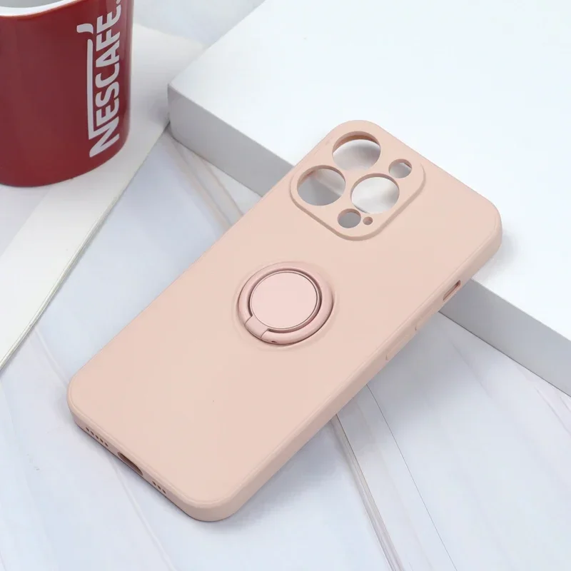 thumbnail image 1 of Funda de silicona suave magnética de lujo para iPhone 16 14 13 15 11 Pro Max XS XR 8 7 Plus SE 2020 16Pro 15Pro Fundas con soporte de anillo, 1 of 5