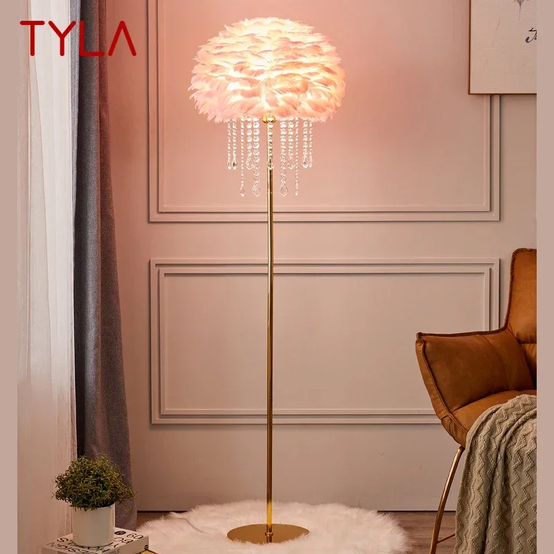 

TYLA Feather Floor Lamp Nordic Modern Family Iiving Room Bedroom Homestay Creativity LED Decorative Standing Light