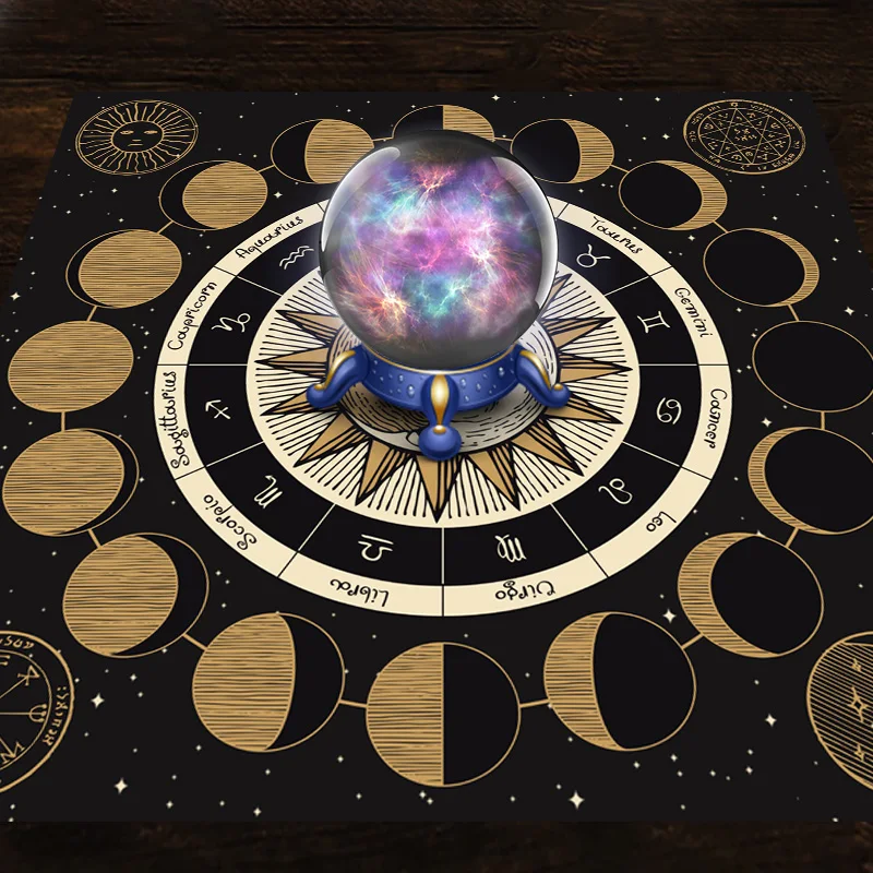 Tarot Sun and Moon Home Decoration  Tablecloth  Divination Altar Board Game Lucky Scarf  Cloth 2