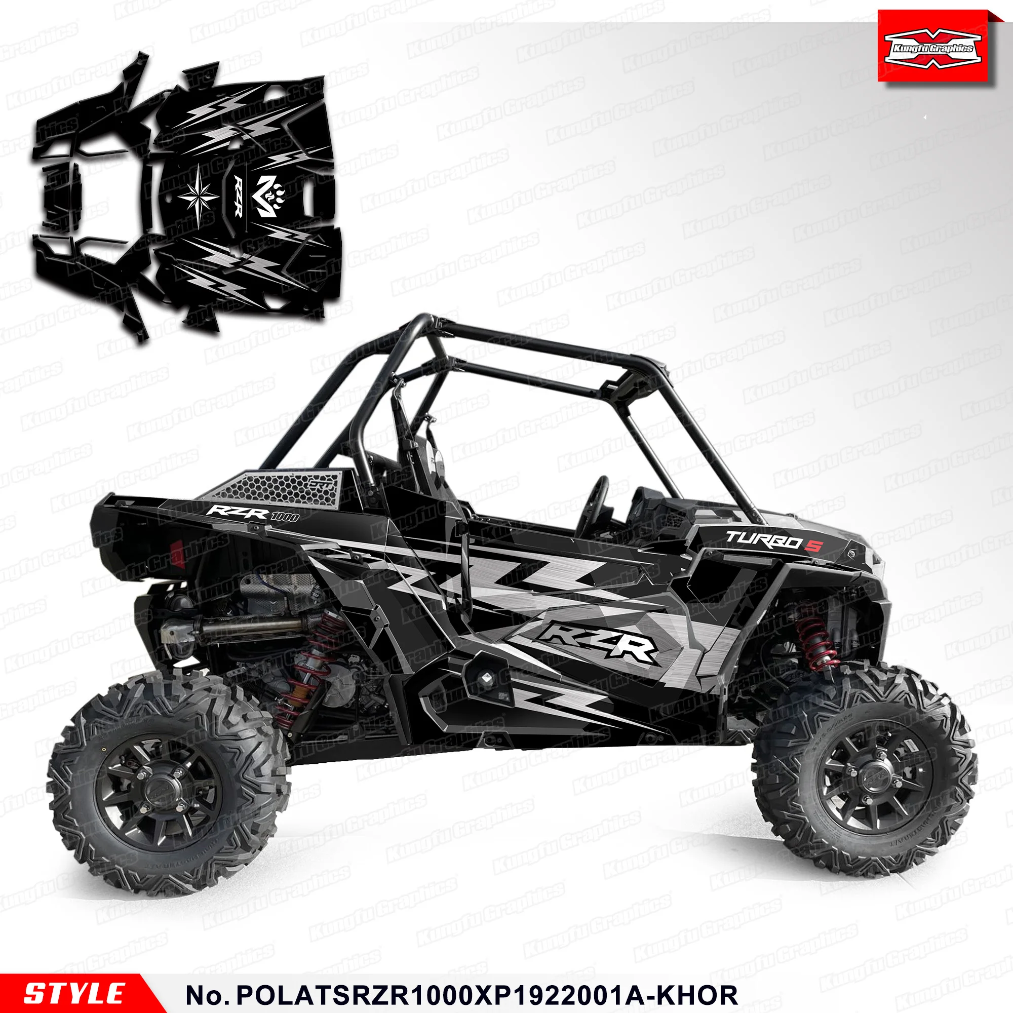 

KUNGFU GRAPHICS Custom Stickers Decals Complete Wrap Kit for UTV Polaris TURBO S RZR XP 1000 2019 2020 2021 2022