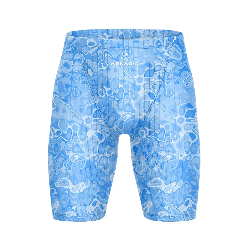New Men Swim Jammer Swimming Trunks Professional Swim Surf Trunks Summer Beach Lycra Quick Dry Uv Protection Gym Tights Shorts
