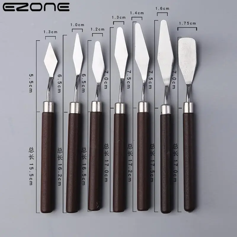 7 Pcs Stainless Palette Knife Scraper Spatula Set For Artist Oil