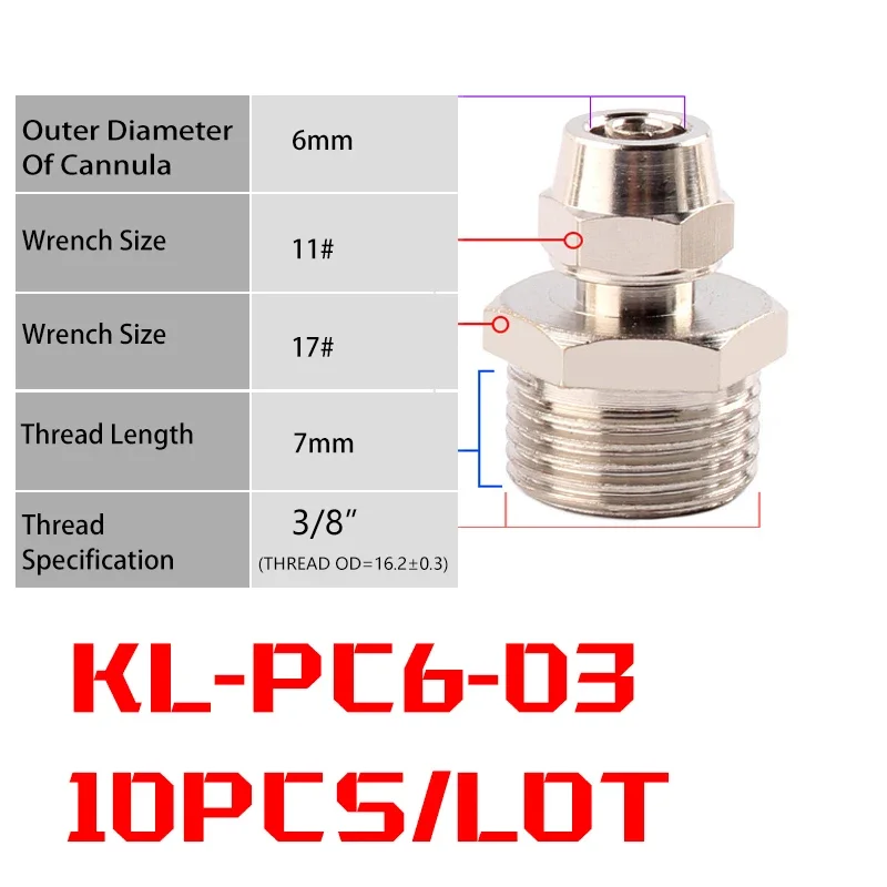 10PCS KL-PC6-03