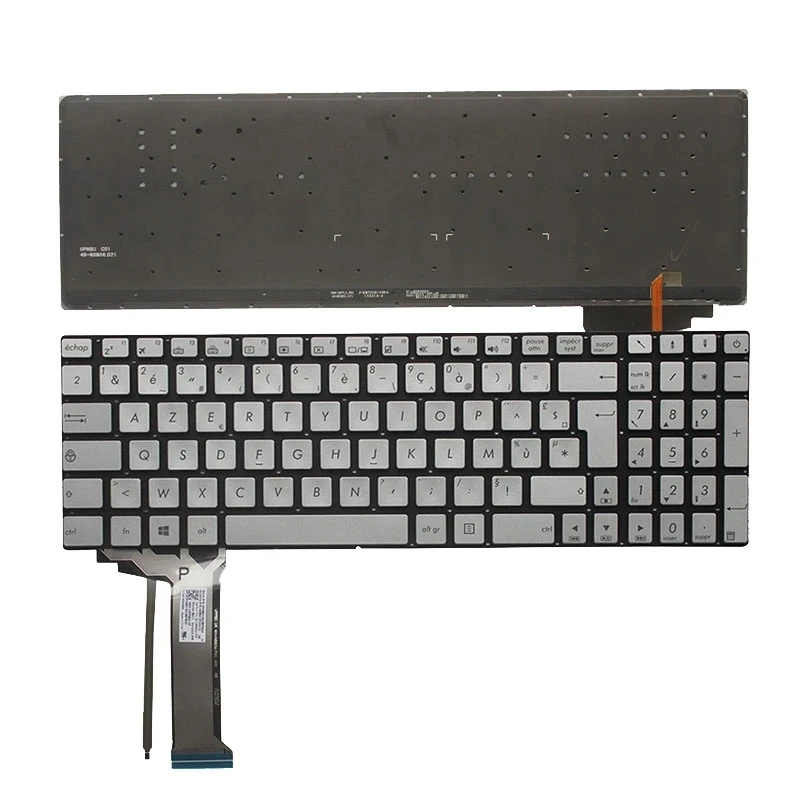 

French Azerty Backlit Laptop Keyboard for ASUS GL551 GL551J GL551JK GL551JM GL551JW GL551JX FR Layout Silver