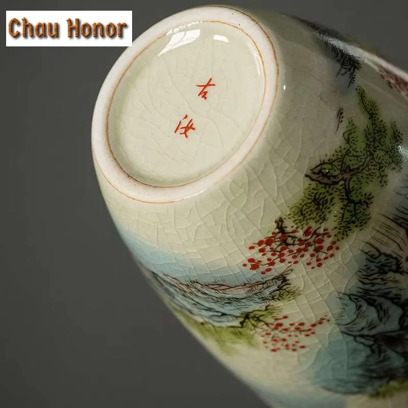 190ml Boutique Underglaze Hand-painted Landscape Fair Cup Handmade Household Chinese Kung Fu Tea Set Tea Dispenser Accessories
