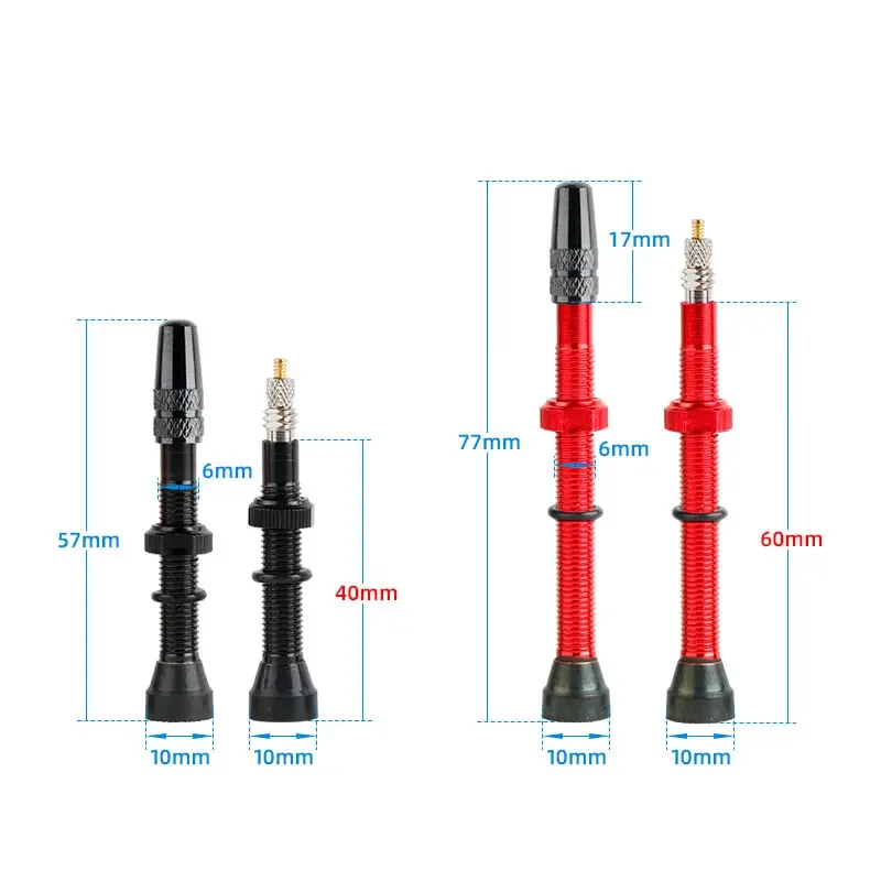 Bicycle Tubeless Valve Deemount Road MTB Tubeless Tire Presta Valve 2PCS