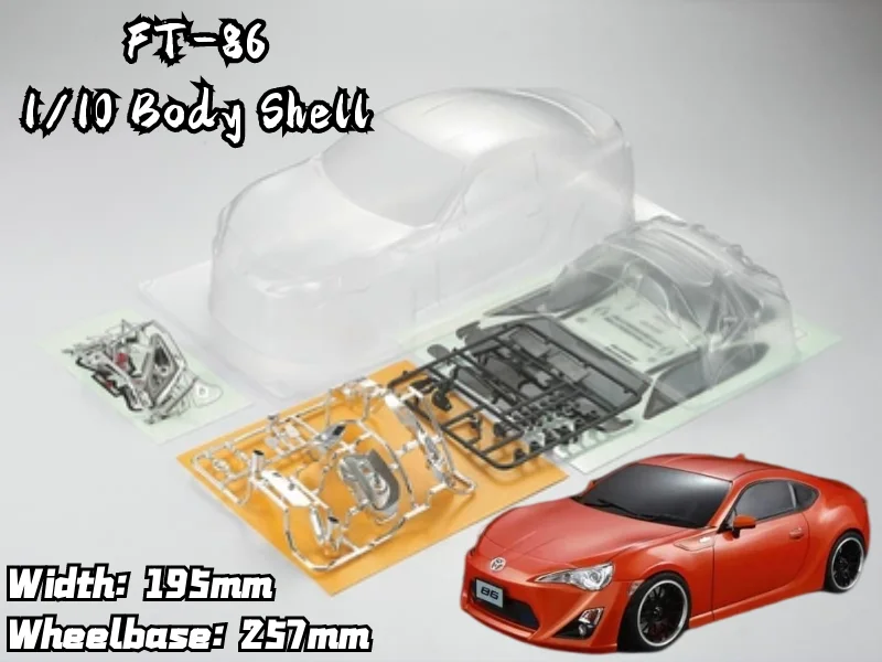Killerbody 1/10 Ft 86 Ae86 Rc Pc Body 257Mm Interasse 195 Larghezza Trasparente No Verniciato Drift Body Shell Per Hsp Hpi Trax Tamiya