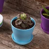 5pcs Mini Flower Pot with Tray Thickened Resin Plastic Ventilation Balcony Desktop Decoration Greenery Succulent Gardening TMZ 6