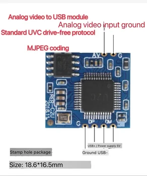 Video AV analogico al modulo fotocamera USB digitale CVBS al Chip USB UVC Drive-free