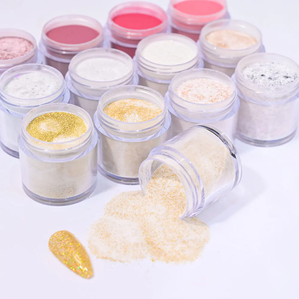 

12 Colors Acrylic Powder Set Nude Pink Acrylic Nail Powder Mix Glitter Polymer 3D Nail Art Kit for French Nail Extension Carving
