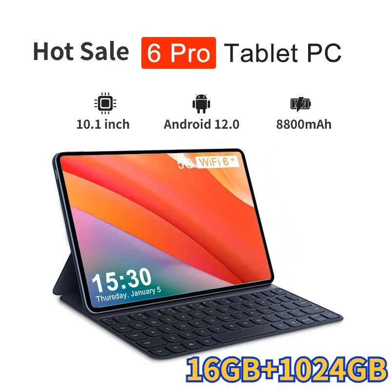 

2024 New Global Version Pad 6 Pro Snapdragon 888 Tablet Android 13 16GB RAM 640GB ROM Tablets PC 5G Dual SIM Card WIFI Pad 6