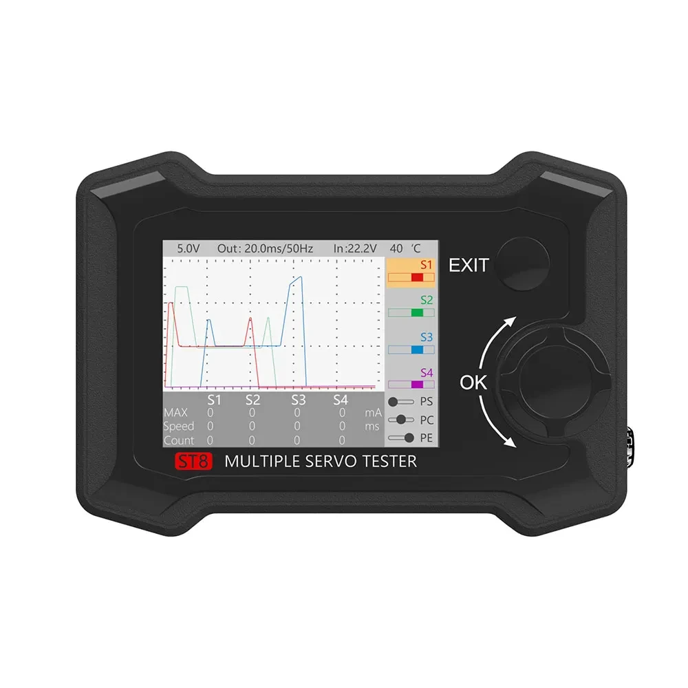 

ToolkitRC ST8 2.4 TFT 7-28V 8-Channel Servo Integrated Tester 4 Independent Interface Signal Test
