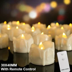 Flickering LED Tea Light Candles - Battery Operated, Long - Lasting, Realistic Glow for Holiday and Wedding Decor (12Pcs with Control)