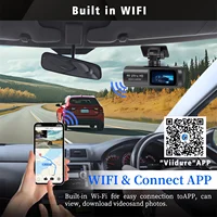 Caméra de tableau de bord 4K 3840x2160P GPS WIFI voiture DVR avant et arrière double objectif caméra de voiture automatique avec Vision nocturne Dashcam 24H moniteur de stationnement 6