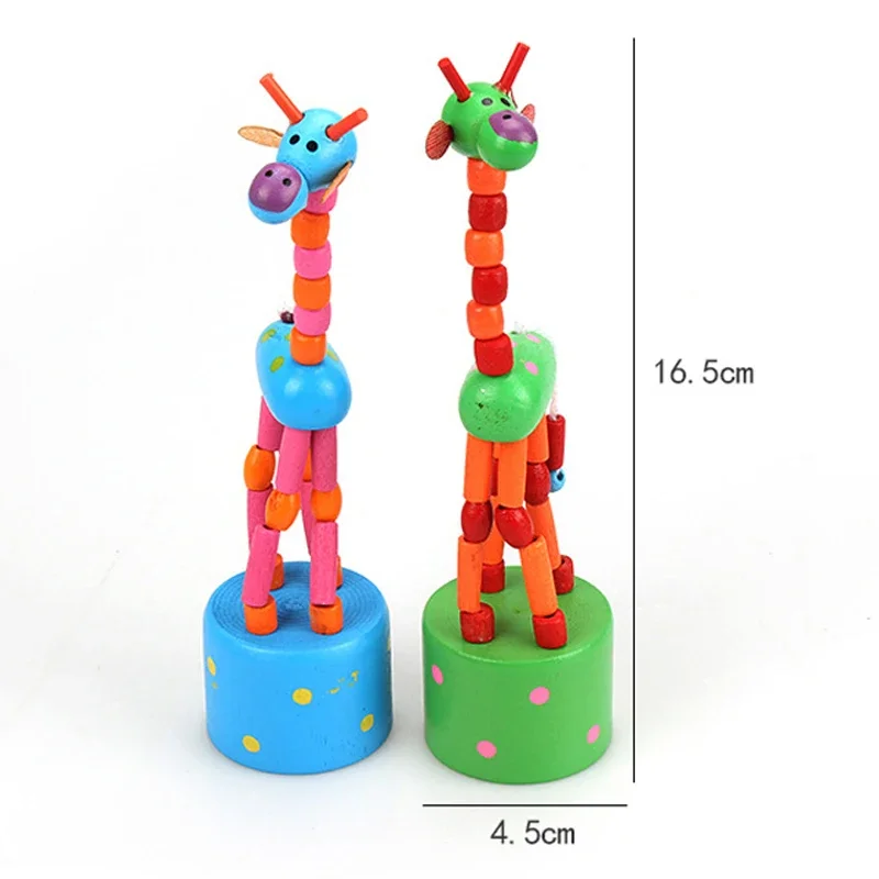 Montessori Educational Wooden Toys for Children Early Learning Exercise Baby Fingers Flexible Materials Giraffe Toy Gifts