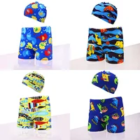 Boys Swimming Trunks 1-8Years Children's Swimwear Kids Swimsuit Dinasour Boys Swimwear Trunks with Hat DS29 1