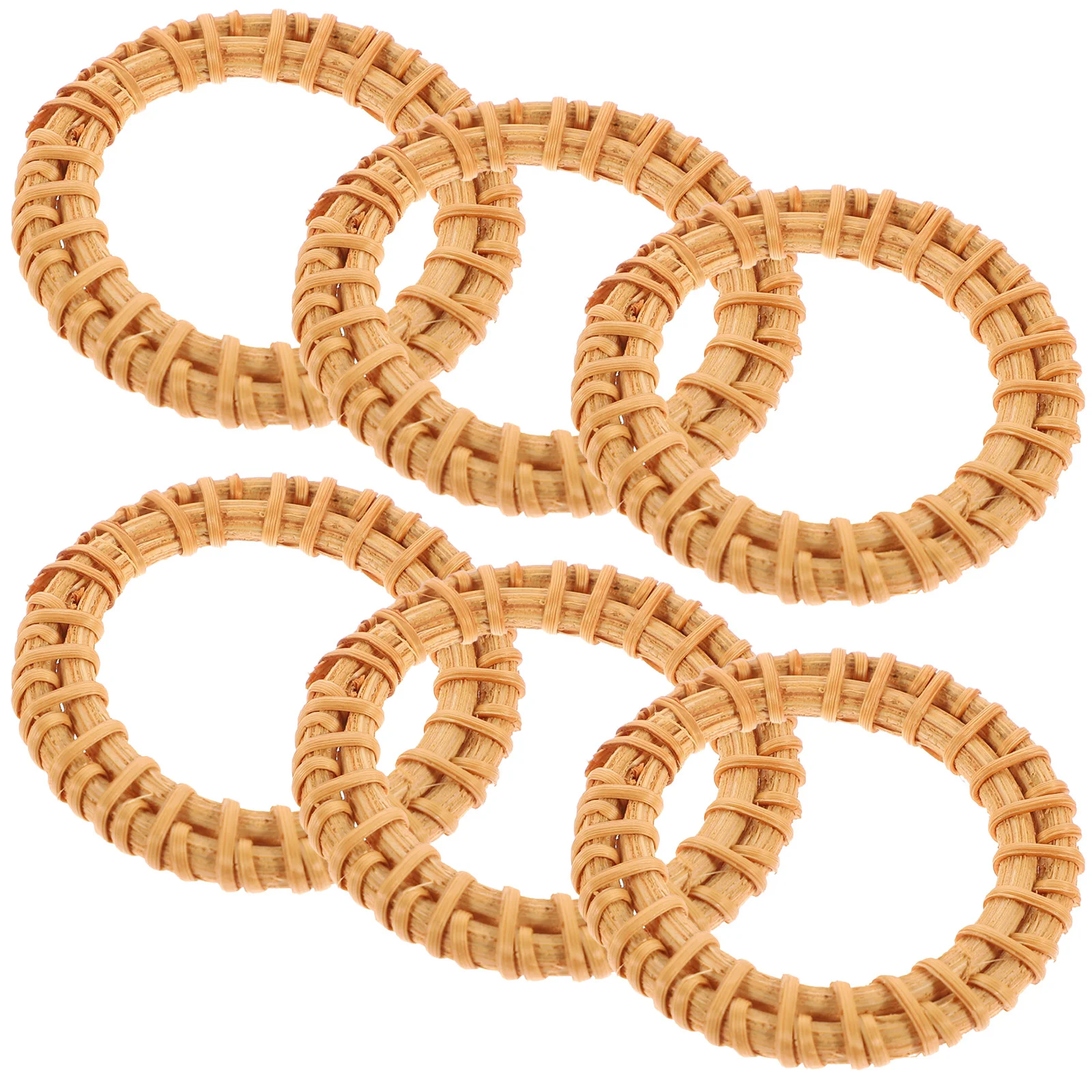 

6 Pcs Napkin Buckle Table Holder Rattan Dining Wood Ring Decor Accessory Serviette