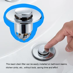 Sink Filter Pop-up Anti-clog Drain Strainer Copper Plastic Basin Dish Drainer Strainer For Bathroom Kitchen Accessories
