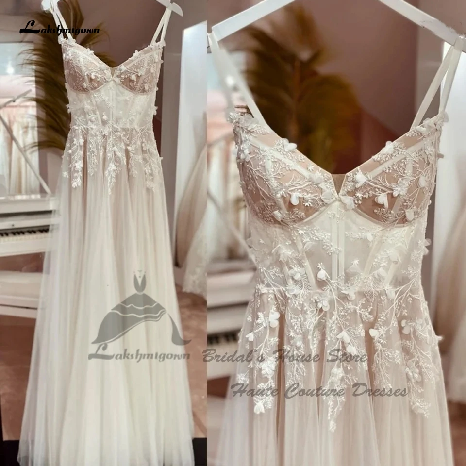 Classic Lace Boho Women A Line Wedding Dresses Sweetheart Civil Beach Bridal Gowns Off The Shoulder Customized