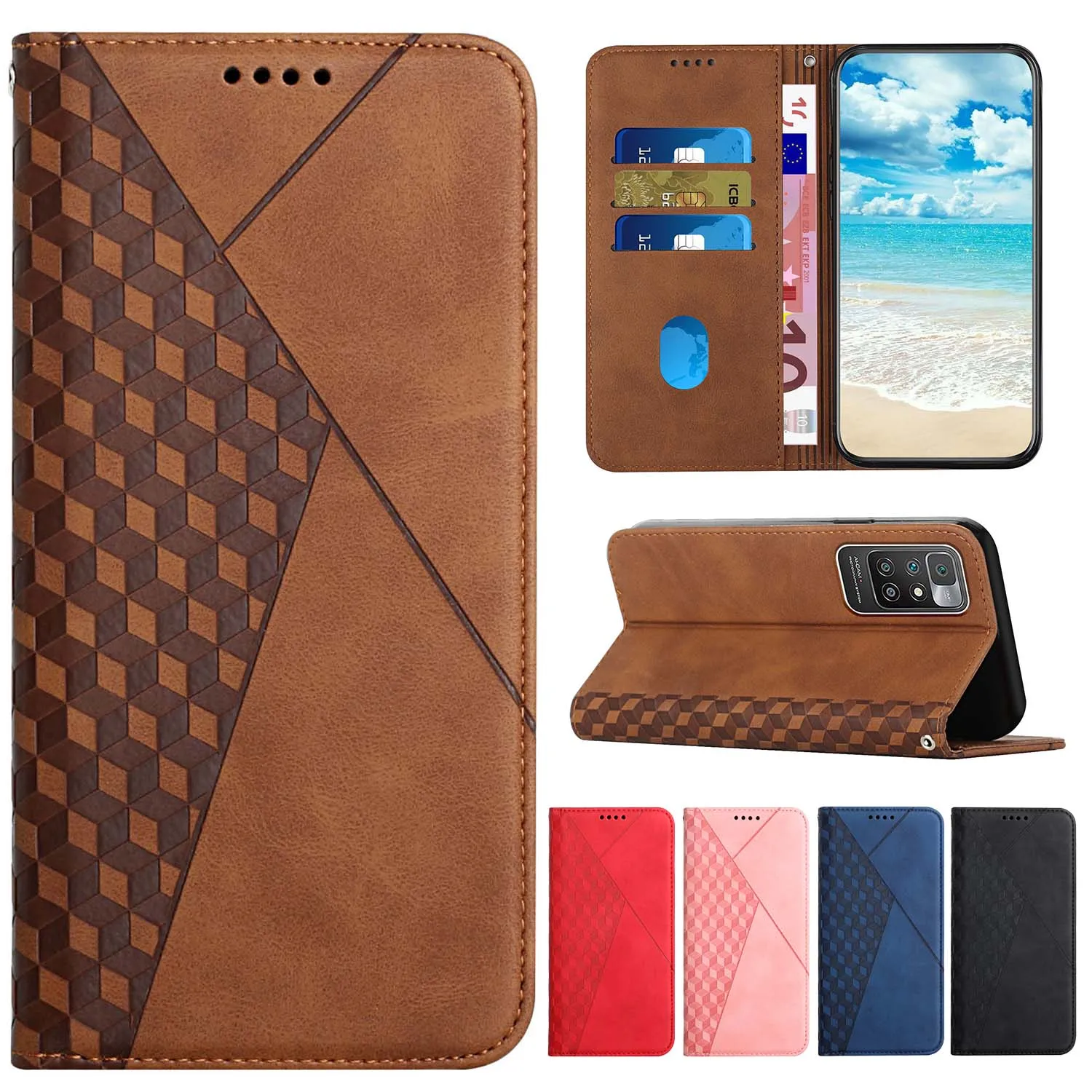 Magnetic Flip Leather Card Slot Wallet Case For Samsung Galaxy S22 Ultra S21 Plus S20 FE A02S A03S A03 Core A12 A32 A52S Cover |