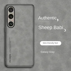 Elegant Leather Suede Protective Phone Case - Hard Slim Cover for Sony Xperia 10 VI (Gray)
