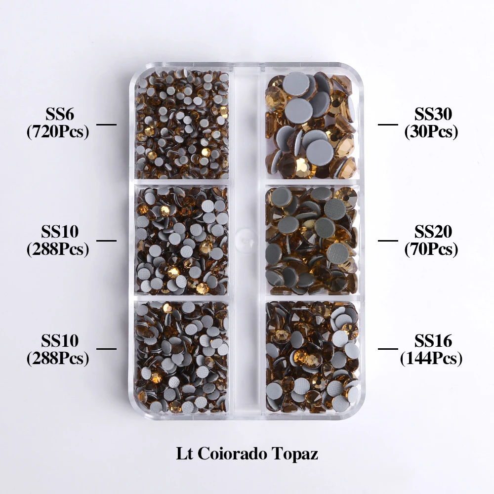 Enhanced Sparkling Glass Hotfix Rhinestones Set - Flat Back Glitter Crystals for Garment Embellishment