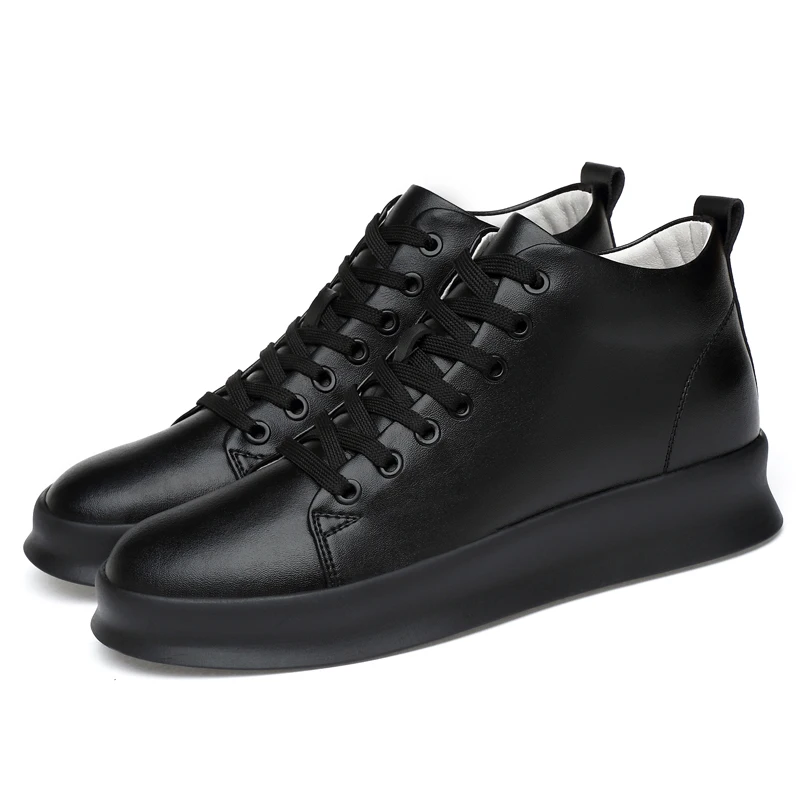 

Men ankle Boots Internal elevation Casual shoes Man Winter Boots lace up With Fur Keep Warm Shoes Male Hombres Botas men shoes