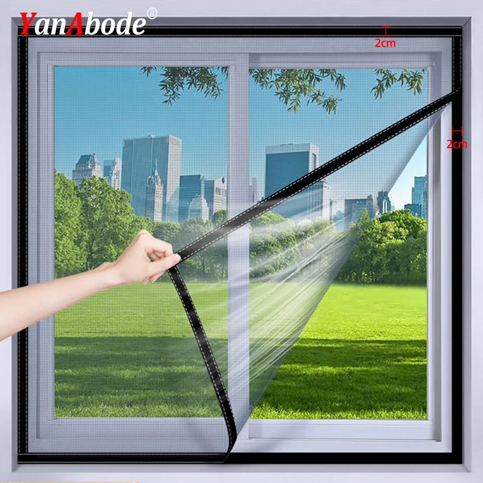YanAbode Customizable Size Mosquito Net Window Screen Mesh Invisible Tulle Breathable Fiberglass Mosquito and Fly Screen window screen mesh fly mosquito window net mosquito window net anti mosquito window screen mosquito net mosquito net mesh mosquito net curtain