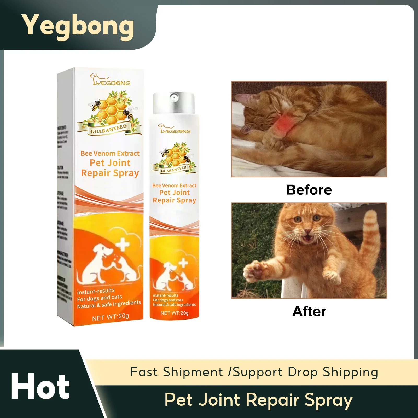 Pet Joint Repair Spray Dog Cat Bone Deformity Osteoarthritis Healing Multifunctional Joint Care Liquid Pet Bone Care Supplies