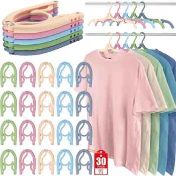 30 grucce da viaggio pieghevoli portatili, accessori da viaggio in plastica, stendibiancheria essenziali 1