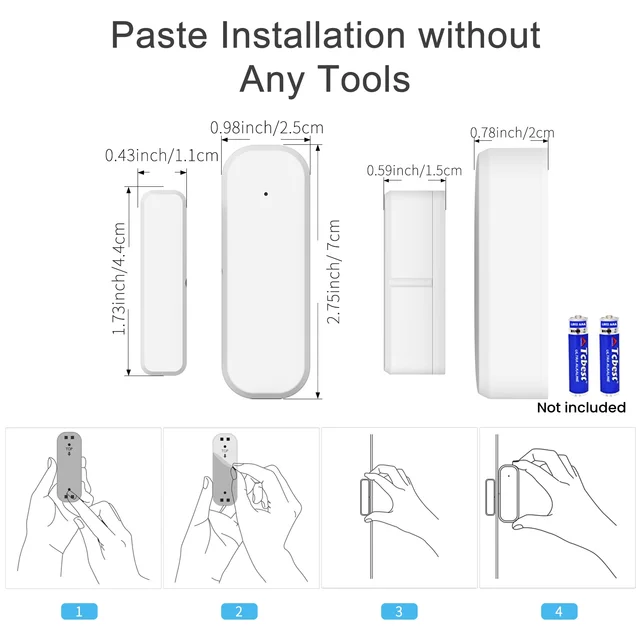 Tuya  Door Sensor Window WiFi  Wireless Contact Open Close  Smart Life APP Remote Control Compatible With Alexa Google Assistant 6